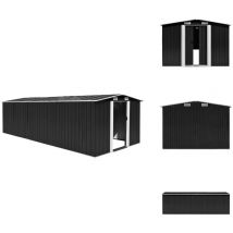 Abri de jardin 257x580x181 cm Métal Anthracite - Abri De Jardin - Abri Métallique - Abri De Rangement - Cabane De Jardin - Outillage De Jardin