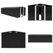 Abri de jardin 257x580x181 cm Métal Anthracite - Abri De Jardin - Abri Métallique - Abri De Rangement - Cabane De Jardin - Outillage De Jardin - Home