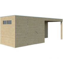 Gardenas - Abri de jardin 300 x 210 cm Qube Abri avec extension et plancher