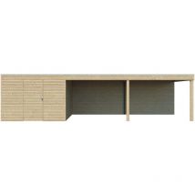 Gardenas - Abri de jardin 300 x 300 cm Qube Abri avec extension 593 x 300 cm