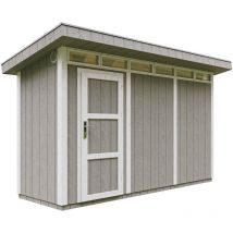 Abri de Jardin Qualité Premium 4m² - L161xL412cm - Kit tout compris avec sol, tuiles bitumineuses, set de peinture-LP Smartside Timbela M902 TUNDRA