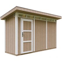 Abri de jardin à base de bois en panneaux lp SmartSide 4 m² - extérieures L161xL412xH239 cm Timbela M902- Couleur de peinture terra brown