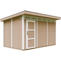 Abri de jardin à base de bois en panneaux lp SmartSide 9 m² - extérieures L412xL279xH237 cm Timbela M904 - Couleur de peinture terra brown