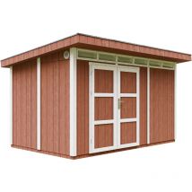 Abri de jardin à base de bois en panneaux lp SmartSide 9 m² - extérieures L412xL279xH237 cm Timbela M904A- Couleur de peinture redwood red