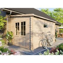 Direct Abris - Abri de Jardin Bois Adossable 9m2 - 250 x 360 cm - Epaisseur Murs : 28mm - Cabanon de Jardin - adoss 9 - Serrure a Cylindre