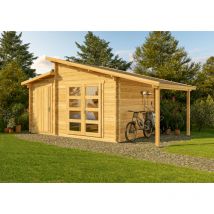 Carlsson - Abri de jardin Aktiva 40 Varianta Marron Imprégné, mm Épaisseur paroi 580 x 340 cm