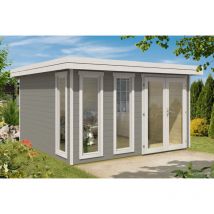 Carlsson - Abri de jardin Aldo-28 b Naturel , 28 mm Épaisseur paroi 428 x cm