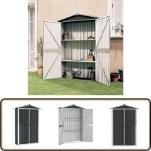 Abri de jardin Anthracite 116x45x175 cm Acier galvanisé - Abri De Jardin - Abri De Rangement - Abri Extérieur - Rangement Extérieur - Outillage
