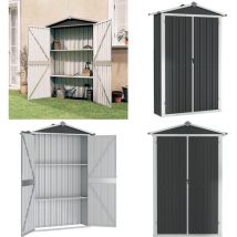 Abri de jardin Anthracite 116x45x175 cm Acier galvanisé - Abri De Jardin - Abri De Rangement - Abri Extérieur - Rangement Extérieur - Outillage
