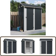 Abri de jardin anthracite 192x152,5x237 cm acier galvanisé - Abri De Jardin - Abri Métallique - Rangement Extérieur - Cabane De Jardin - Outillage