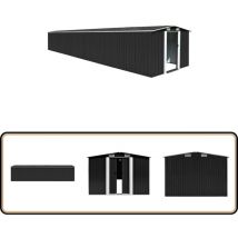 Abri de jardin Anthracite 257x779x181 cm Acier galvanisé - Abri De Jardin - Abri De Rangement - Cabane Extérieure - Outillage De Jardin - Meubles De