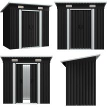 Abri de jardin Anthracite Acier - Abri De Jardin - Abri Métallique - Rangement Extérieur - Cabane De Jardin - Outillage De Jardin - Home & Living