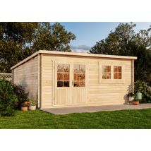 Carlsson - Abri de jardin Atrium-40 a Naturel , 40 mm Épaisseur paroi 504 x 525 cm