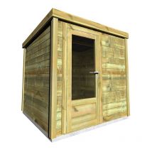 Abri de jardin bois • Pin autoclave 27mm • 4m2•2x2m • Couverture bac acier