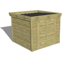 Abri de jardin bois Pin autoclave 27mm - 2,64x2,64m / 7m2 - Bac acier Abri Français
