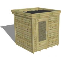 Abri Français - Abri De Jardin Bois Pin Autoclave 27mm - 2,14x2,14m / 4,6m2 - Bac Acier - Plancher Bois