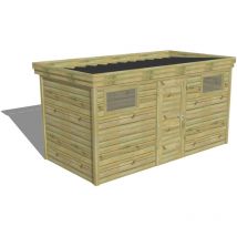 Abri de jardin bois Pin autoclave 27mm - 4,34x2,14m / 9,3m2 - Bac acier Abri Français