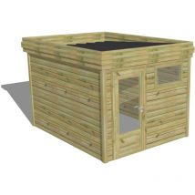 Abri de jardin bois Pin autoclave 27mm - 2,64x3,44m / 9,1m2 - Bac acier Abri Français