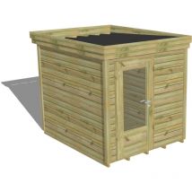 Abri de jardin bois Pin autoclave 27mm - 2,14x2,64m / 5,7m2 - Bac acier - Plancher bois