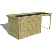 Abri de jardin bois Pin autoclave 27mm - 5,44x2,14m / 11,6m2 - Bac acier - Plancher bois