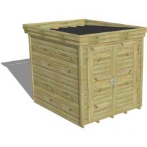 Abri de jardin bois Pin autoclave 27mm - 2,14x2,64m / 5,7m2 - Bac acier - Plancher bois