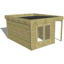 Abri de jardin bois Pin autoclave 27mm - 3,64x4,34m / 15,8m2 - Bac acier Abri Français