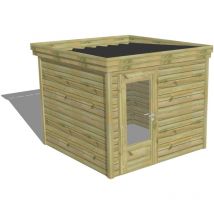 Abri de jardin bois Pin autoclave 27mm - 2,64x2,64m / 7m2 - Bac acier Abri Français