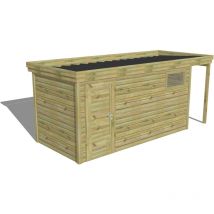 Abri de jardin bois Pin autoclave 27mm - 5,34x2,14m / 11,4m2 - Bac acier Abri Français