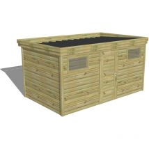 Abri de jardin bois Pin autoclave 27mm - 4,34x2,64m / 11,5m2 - Bac acier Abri Français
