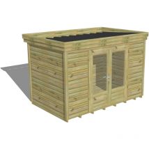 Abri de jardin bois Pin autoclave 27mm - 3,44x2,14m / 7,4m2 - Bac acier - Plancher bois