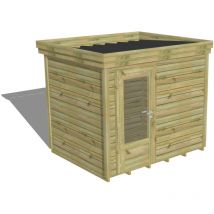 Abri de jardin bois Pin autoclave 27mm - 2,64x2,14m / 5,7m2 - Bac acier - Plancher bois
