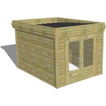 Abri de jardin bois Pin autoclave 27mm - 2,64x3,44m / 9,1m2 - Bac acier Abri Français