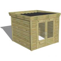 Abri de jardin bois Pin autoclave 27mm - 2,64x2,64m / 7m2 - Bac acier Abri Français