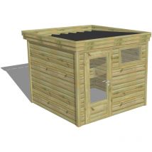 Bosch - abri de jardin bois Pin autoclave 27mm - 2,64x2,64m / 7m2 - Bac acier - Abri Français