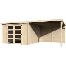 Décor Et Jardin - Abri De Jardin Bois Délices 579x307 Cm - Surface Utile Abri : 8,94 M² + Appentis - Épaisseur : 28 Mm - Couleur : Naturel