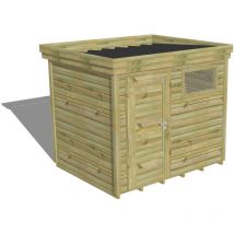 Abri Français - abri de jardin bois Pin autoclave 27mm - 2,64x2,14m / 5,7m2 - Bac acier - Plancher bois