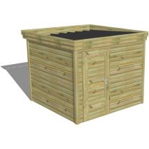 Abri Français - abri de jardin bois Pin autoclave 27mm - 2,64x2,64m / 7m2 - Bac acier