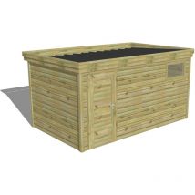 Abri Français - abri de jardin bois Pin autoclave 27mm - 4,34x2,64m / 11,5m2 - Bac acier