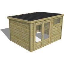 Abri Français - Abri De Jardin Bois Traité 27mm, Essentiel, 3,4x2,6m, 9m2