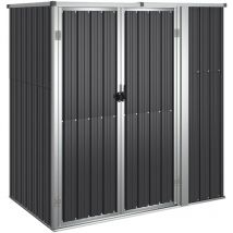 Abri de jardin cabane cabanon maison de stockage remise extérieur hangar outils robuste 161 x 89 x 161cm acier galvanisé anthracite