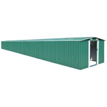 Abri de jardin cabane cabanon maison de stockage remise extérieur hangar outils robuste 257 x 990 x 181 cm acier galvanisé vert