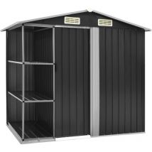 Abri de jardin, Cabane de jardin, Abri de stockage avec étagère Anthracite 205x130x183 cm Fer CON134321 design in