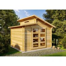 Carlsson - Abri de jardin Aktiva Marron Imprégné, 28 mm Épaisseur paroi 360 x cm
