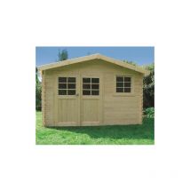 Abri de jardin Chimay en bois 9,18 m², Toiture Shingle rouge, Plancher Oui