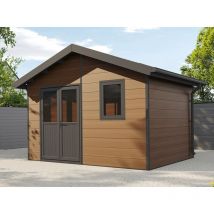 Direct Abris - Abri de Jardin Composite isora - 12m2 Brun - Cabane Atelier / Abri Velo