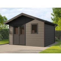 Direct Abris - Abri de Jardin Composite isora - 15m2 Gris - Cabane Atelier / Abri Velo