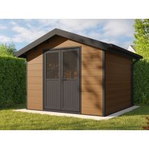 Direct Abris - Abri de Jardin Composite isora - 9m2 Brun - Cabane Atelier / Abri Velo