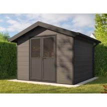 Direct Abris - Abri de Jardin Composite isora - 9m2 Gris - Cabane Atelier / Abri Velo