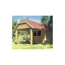 Abri de jardin cork en bois 7.53 m², Toiture Shingle vert, Plancher Oui