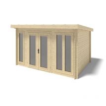 Altanka - Abri de jardin en bois - 12m2 - 4x3m - Ep. 34mm - Couleur: naturel